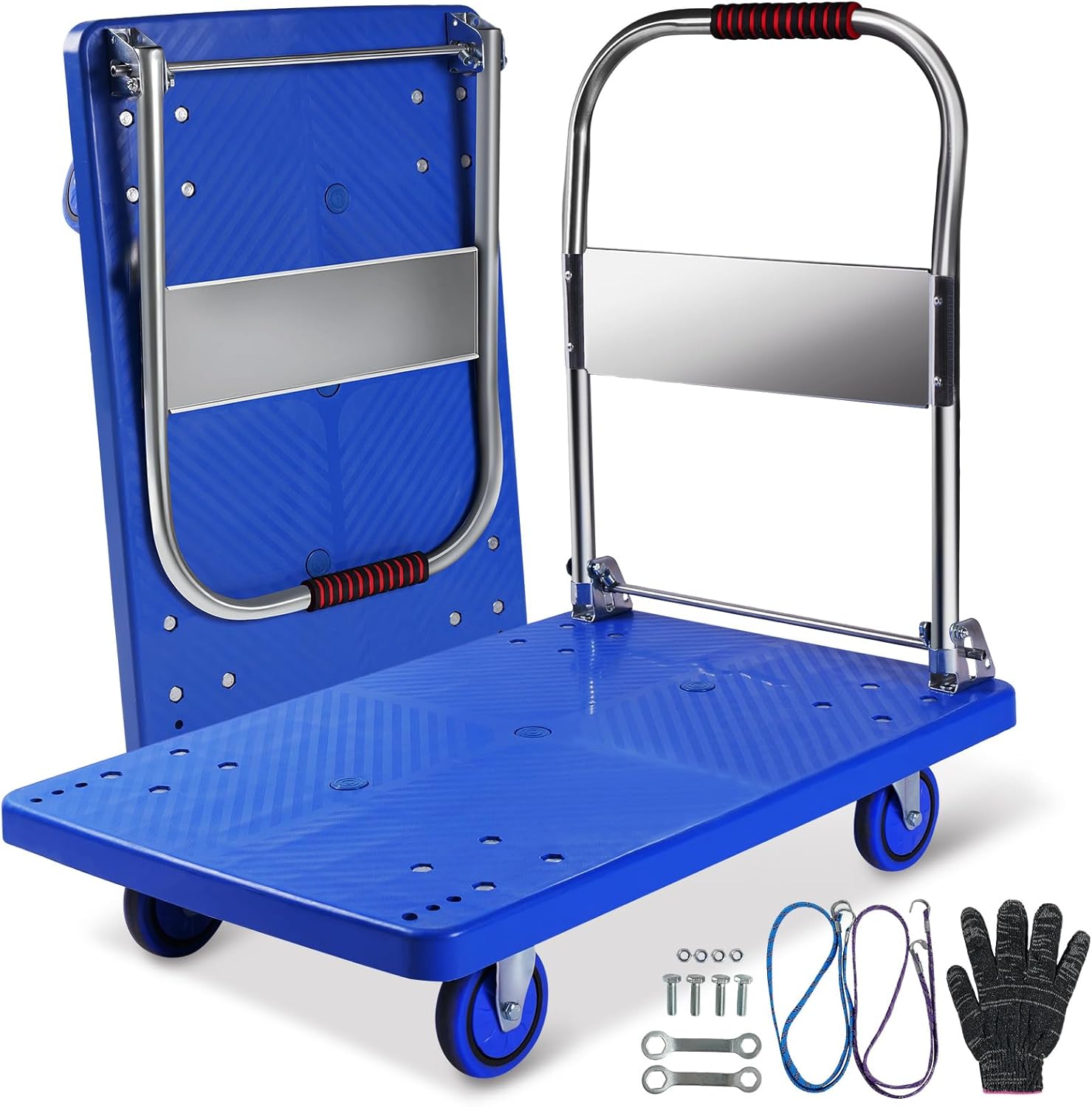 台車 折り畳み 軽量 静音 [93×62cm] キャリーカート 耐荷重 [300]kg コンパクト 平台車 室内 屋外 搬入用 運搬 だいしゃ